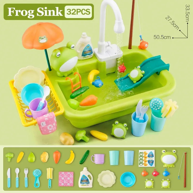 Kids Play Kitchen Sink Toy with Running Water and Fishing Game - photo 4