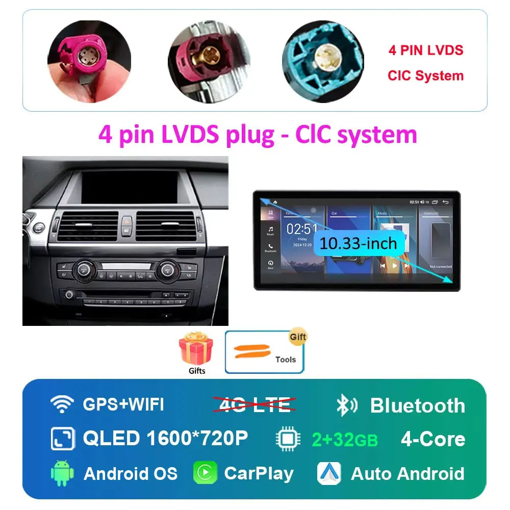 Navigation GPS Android 16 for BMW X5 X6 E70 E71 2008 - 2013 ClC/CCC System Car Radio Multimedia Player BT 4G DSP Stereo WiFi 4Ｇ
