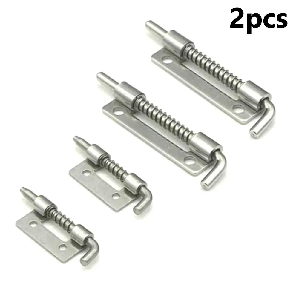 2Pcs Silver Door Latch Sliding Lock Bolt Latch Hasp Staple Gate Safety Lock Latch Bolt Latch Spring