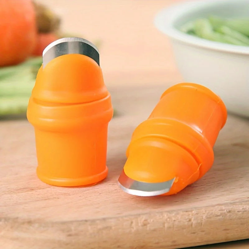 Silicone thumb knife harvesting cutters with finger guards