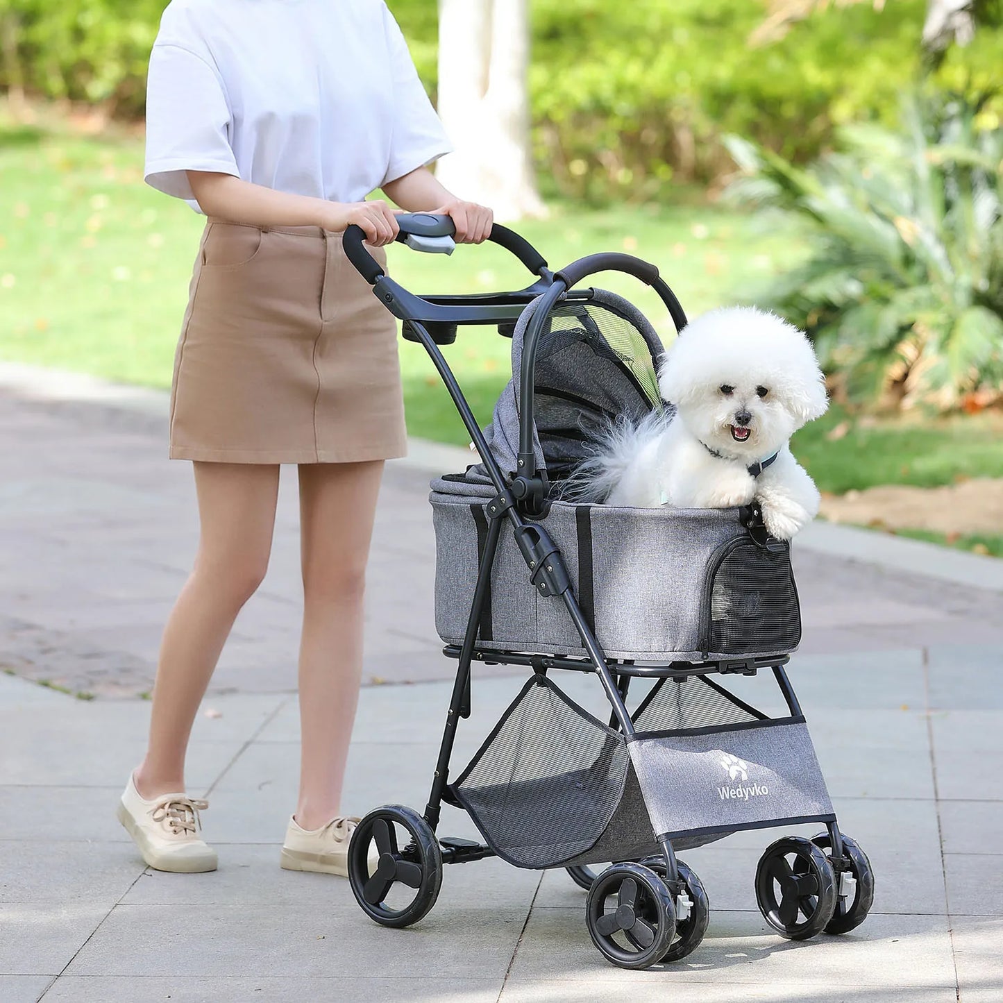 3-in-1 Pet Stroller with Removable Carrier – Folding All-Terrain Waterproof Stroller for Small & Medium Dogs & Cats | 7 Colors