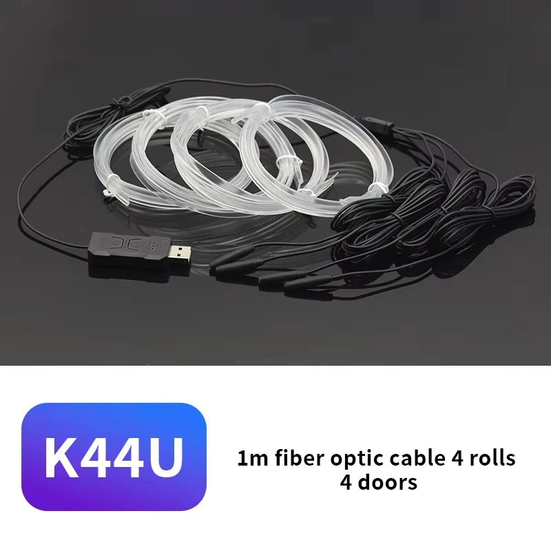 RGB Fiber Optic Car Ambient Light Strip with Music Sync (2-5m)