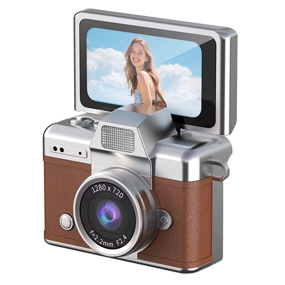 Ourlife Retro CCD Keychain Camera — Flip Screen Mini Camcorder