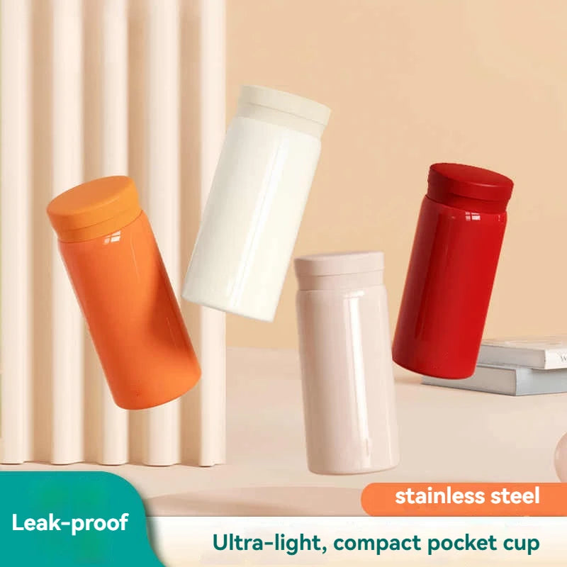 200ML/300ML Stainless Steel Pocket Cup Mini Thermos Cup Travel Thermal Coffee Mug Small Capacity Vacuum Flask Water Bottle
