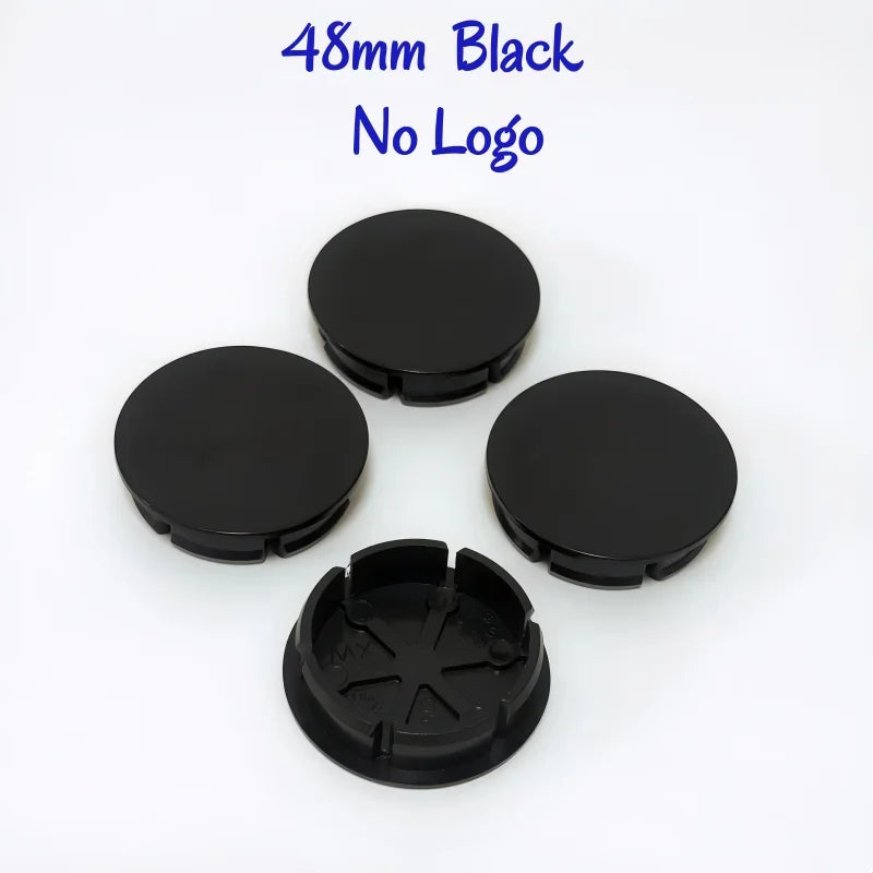 New 4pcs/Set No Logo 48mm 50mm 56mm 60mm 65mm 68mm Rim Blank Base Black Silver Tire Hub Caps External Refit Car Styling Accessor