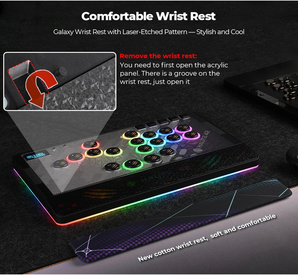 Haute42 C-AT Magnetic Leverless Hitbox Controller Stickless Arcade Controller Keyboard For PC/PS4/PS5/Switch Hitbox Fightstick