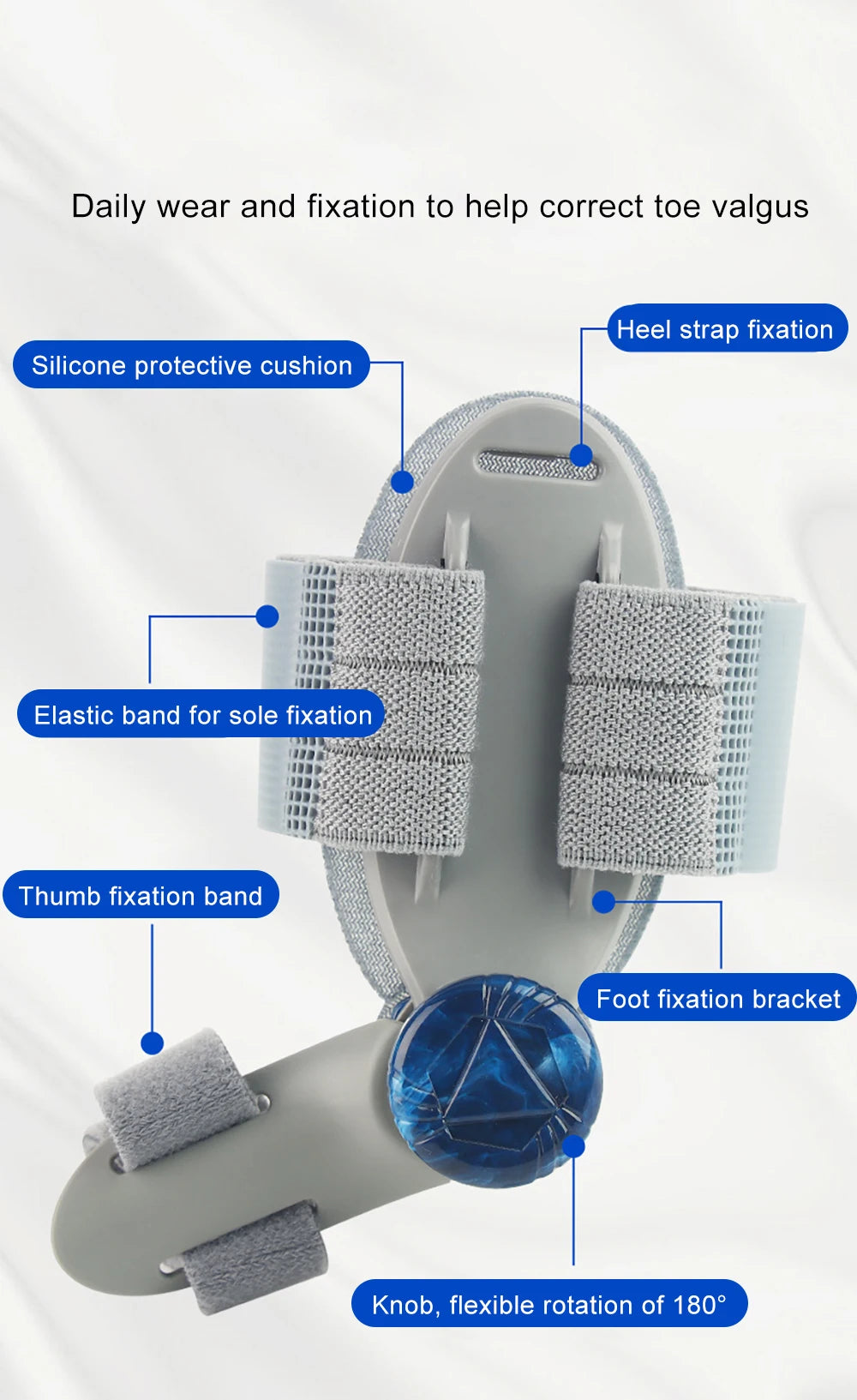 Bunion Splint Big Toe Straightener Hallux Valgus Correction Orthotics Foot Bone Thumb Adjuster Correction Bunions Corrector