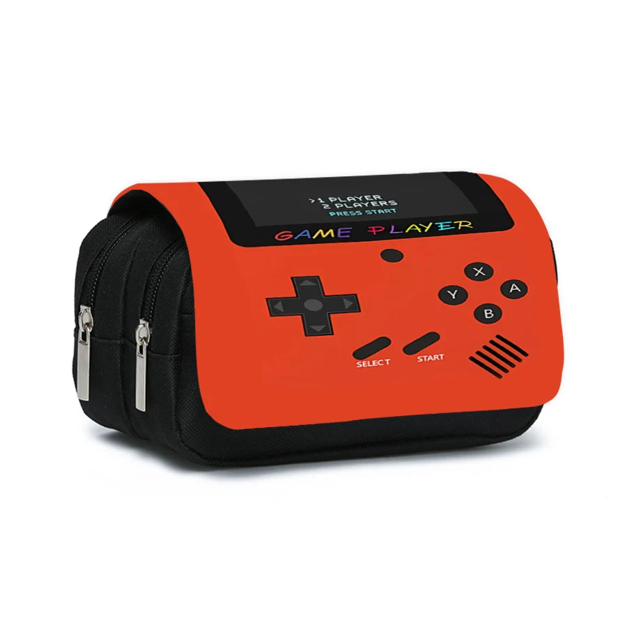 Games Console Double Layered Flip Pen Case For Boy/Girls Best Gifts 2D Cartoon Teenagers Pen Bag School Supplies For Children