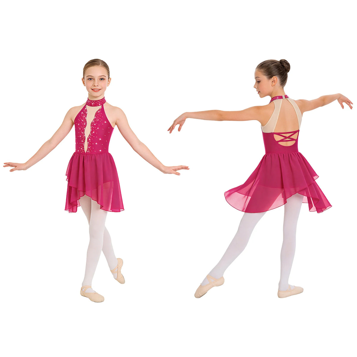 Girls sparkling sequin ballet dance dress