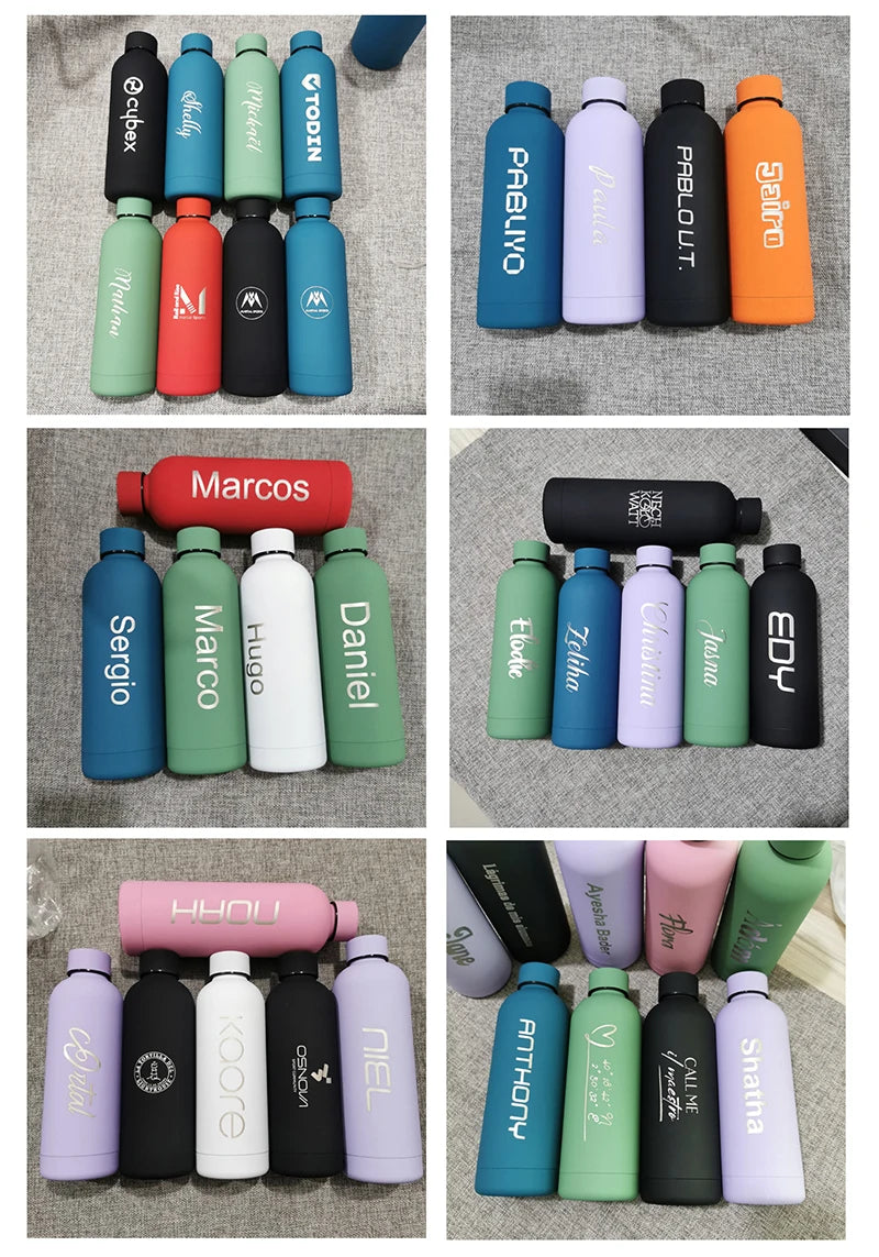 Personalised Thermos Large Vacuum Flask Stainless Steel Portable Thermos Bottle Outdoor Sports Water Bottle Travel Mug 500/750ml