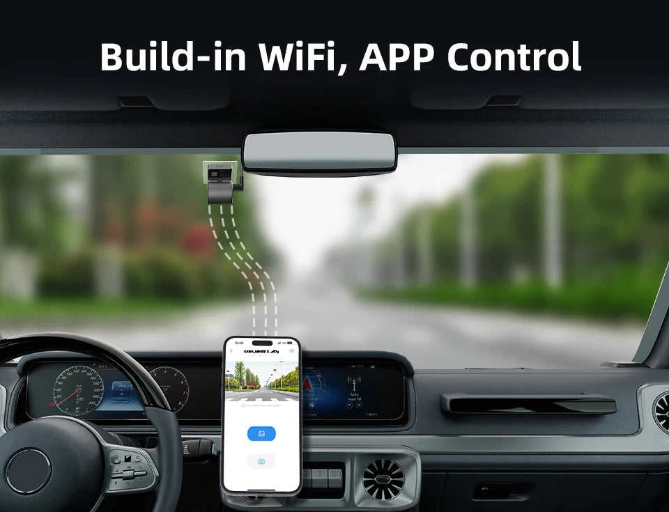 2K Dash Camera For Cars DVR KAWA Dash Cam MINI 3 Video Recorder Emergency Voice Control Night Vision WiFi APP Monitor Dashcam