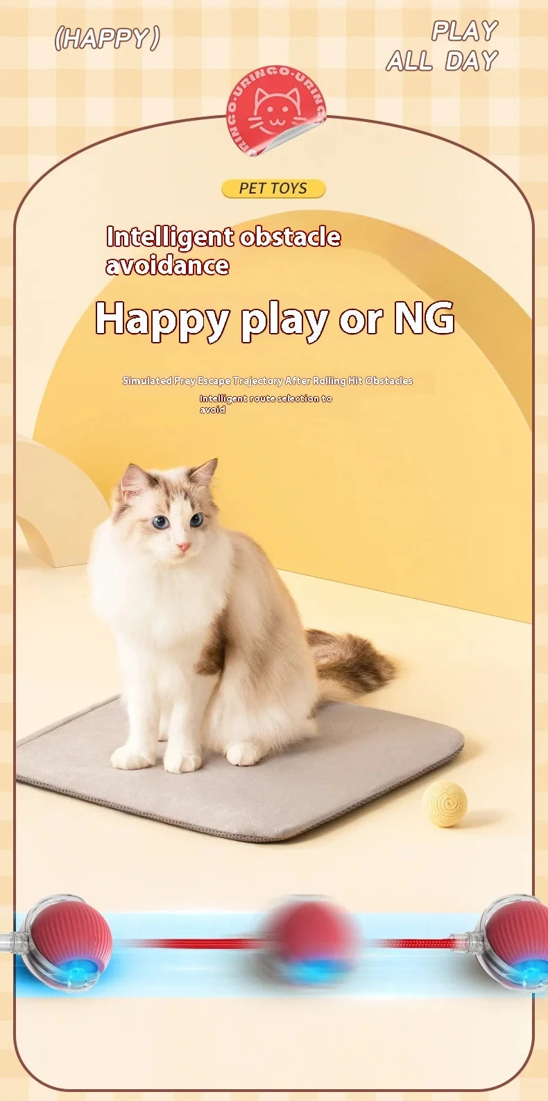 Electric Ball Toys Automatic Rolling Ball Rechargeable Smart Pet Interactive Plush Toy Dog Cat Training Imitate Mouse