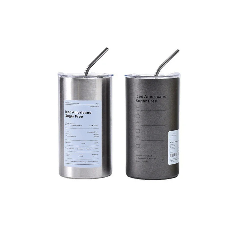 600ml Stainless Steel Thermos Cup with Straw - Insulated Coffee Mug - photo 11