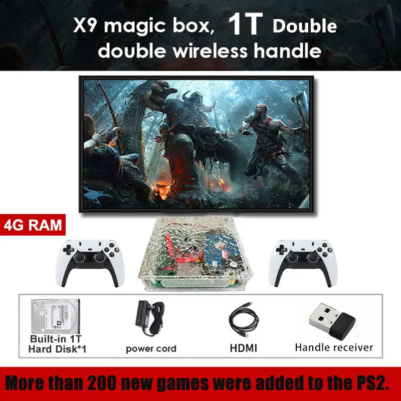 LZAKMR X9 Game Console — 1TB, 60+ Emulators, 4K HD Output, Plug-and-Play Home Game Box