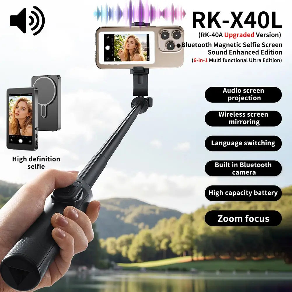 Magnetic Cell Phone Vlog Self Timer Monitor Screen Using Rear Camera Monitor For Live Streaming Creating Content Self-Timer