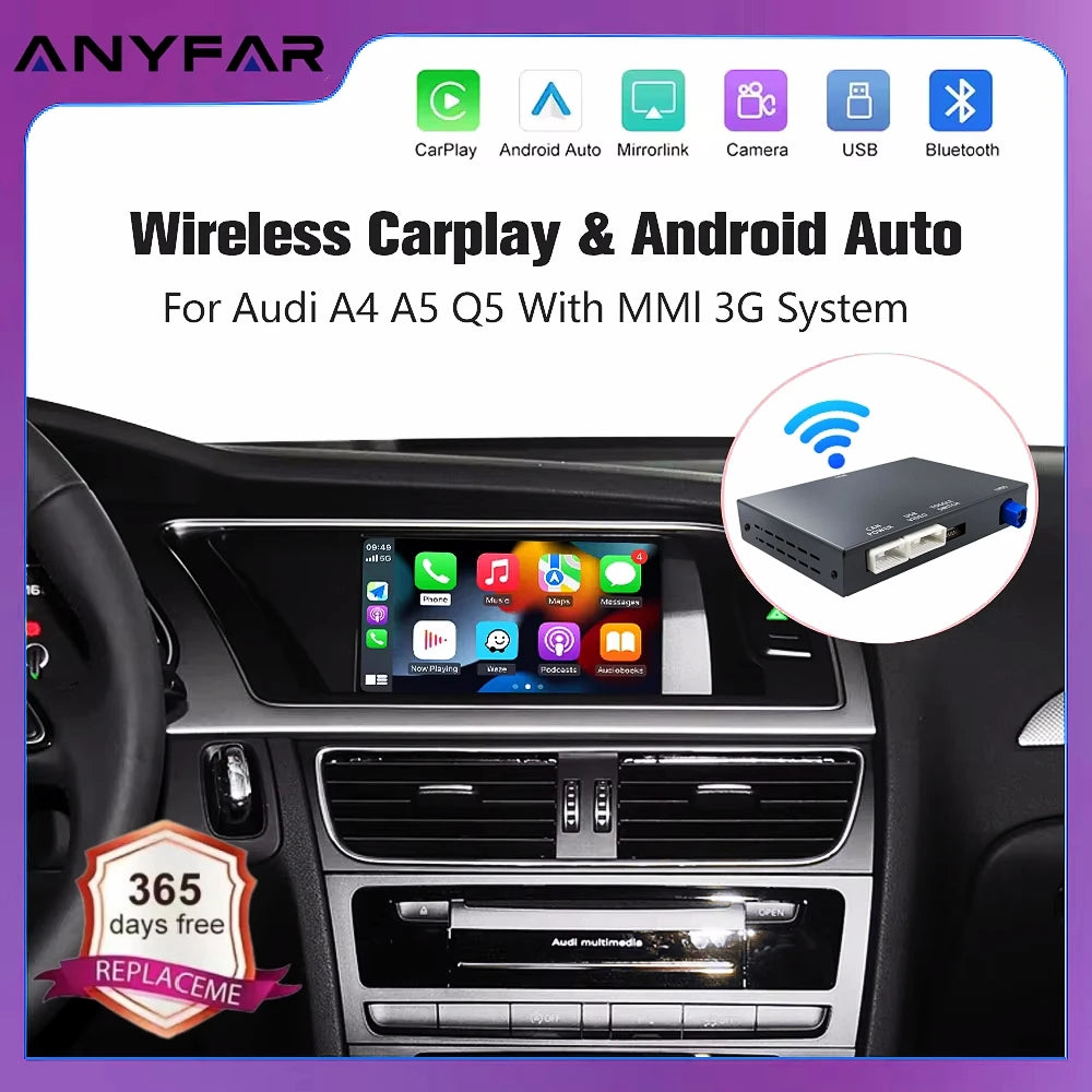 Wireless CarPlay For Audi A4 A5 2008-2016 Q5 2010-2018 Android Auto Mirror Link AirPlay Navigation Multimedia Accessories