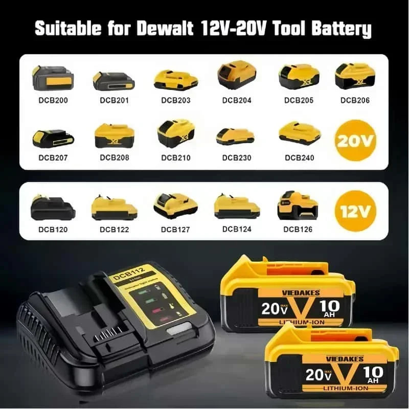 ✅20V 12Ah Battery for DeWalt Power Tools DCF887 DCG405 DCD791 DCF922 20V Lithium Battery Replacement⚡very good tool battery🔨