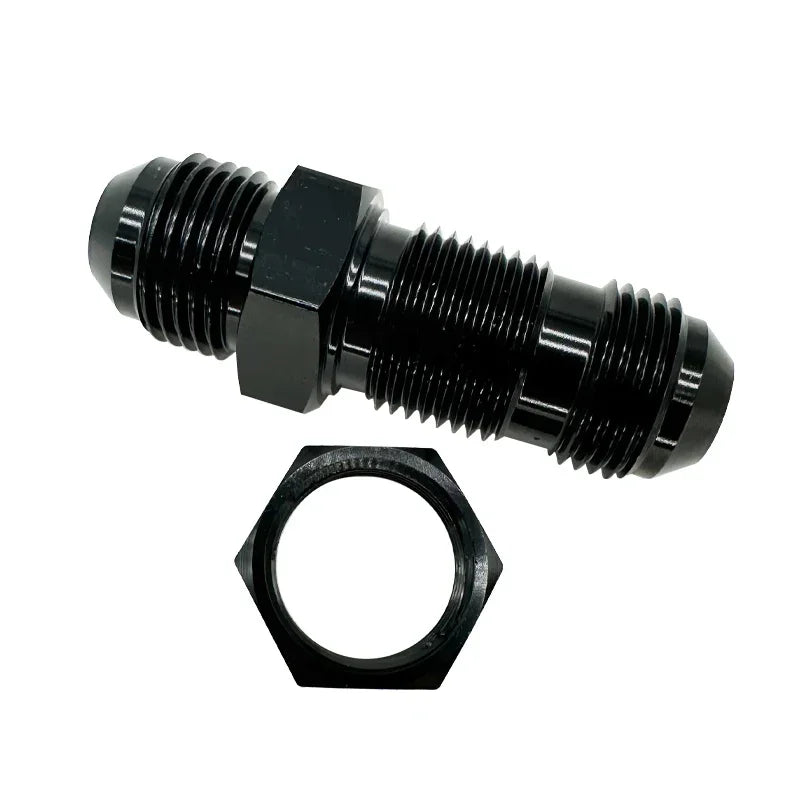 4X 0 Degrees AN3 AN4 AN6 AN8 AN10 AN12 Bulkhead Flare Fitting Union Adapter Fuel Hose Straight Fitting For Tab Rr Wirewall Black