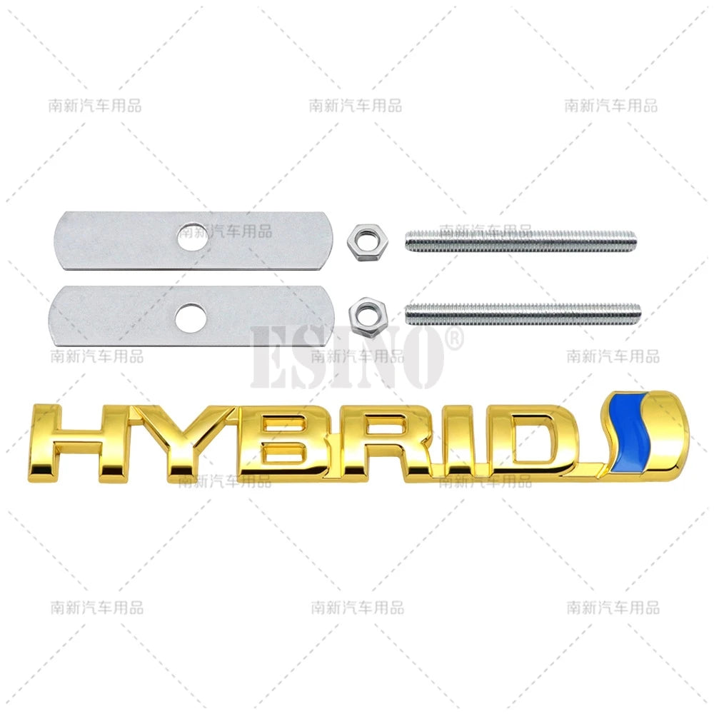 Car Styling Hybrid 3D Grill Rear Trunk Fender Metal Chrome Zinc Alloy Emblem Badge for Toyota RAV 4 Prado Camry Corolla Yaris