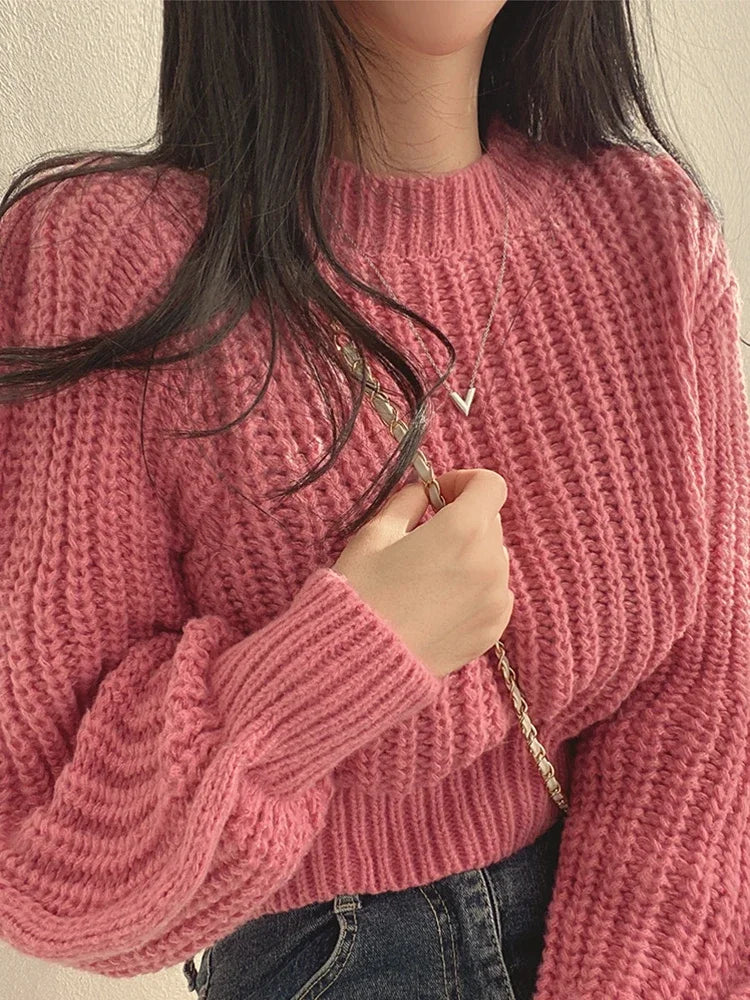 Women's Lantern Sleeve Loose Knit Sweater