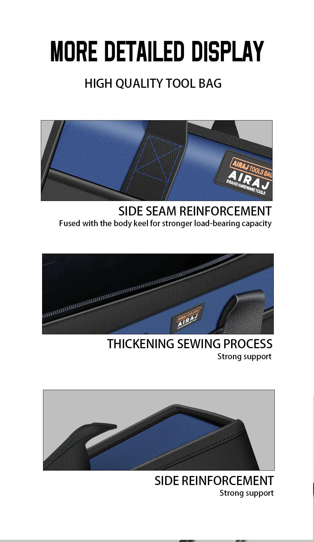 AIRAJ Multifunctional Tool Bag Electric tool storage bag for electricians Waterproof Wear-Resistant Large Capacity Hand Bag