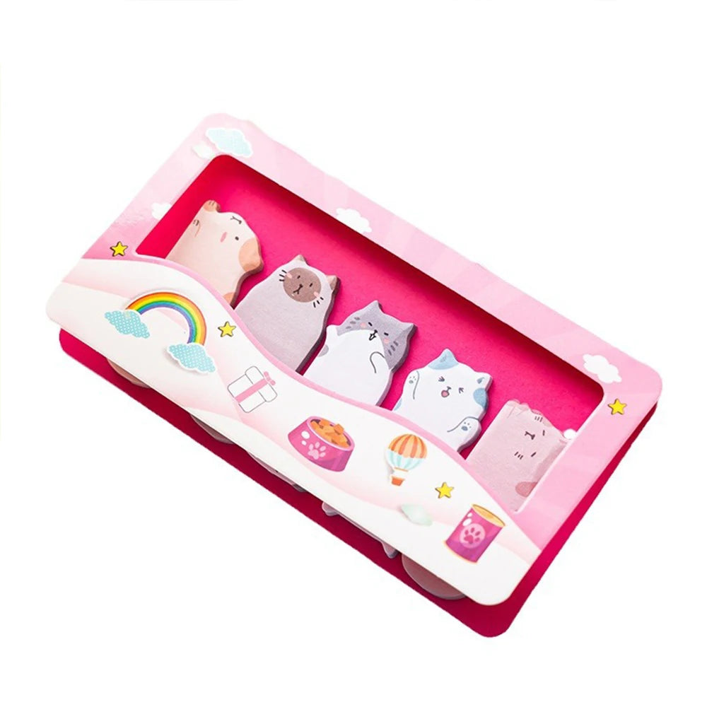 150 Sheets/Pack Cartoon Animals Sticky Notes Capybara Panda Cat Notepaper Memo Clips Decorative Paper Bookmarks Office School