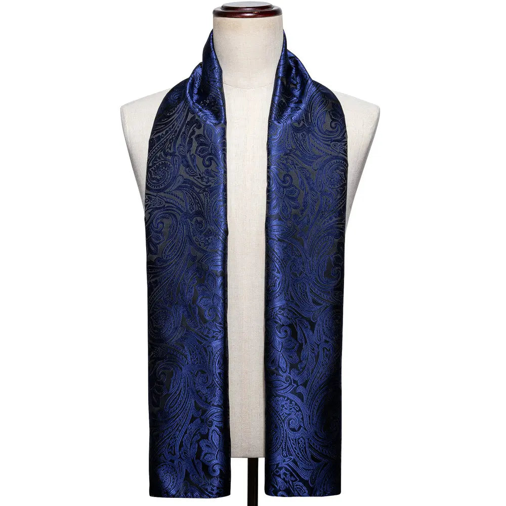 Men's Purple Paisley Long Scarf - 160cm Winter Wrap - photo 18