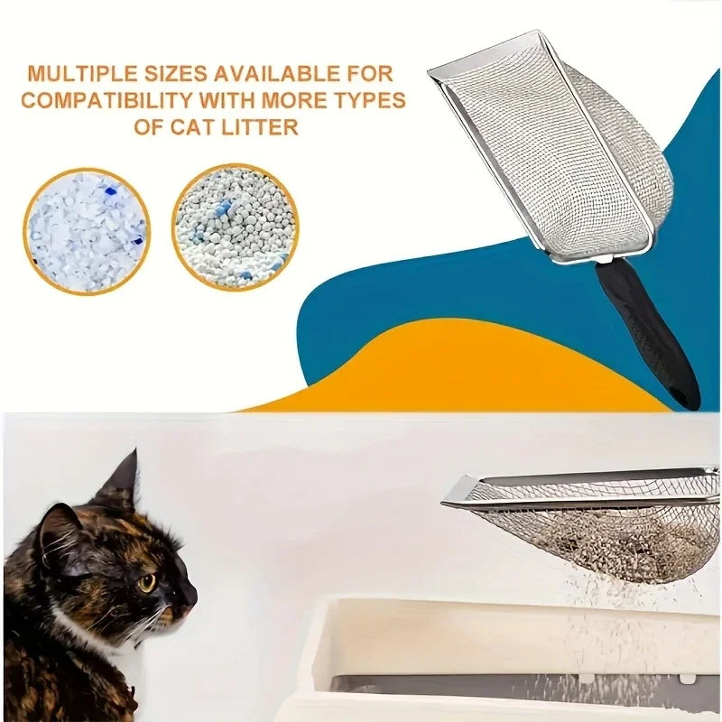 Fine-Mesh Stainless Steel Cat Litter Scoop - 2.8 mm Sifter – photo 4