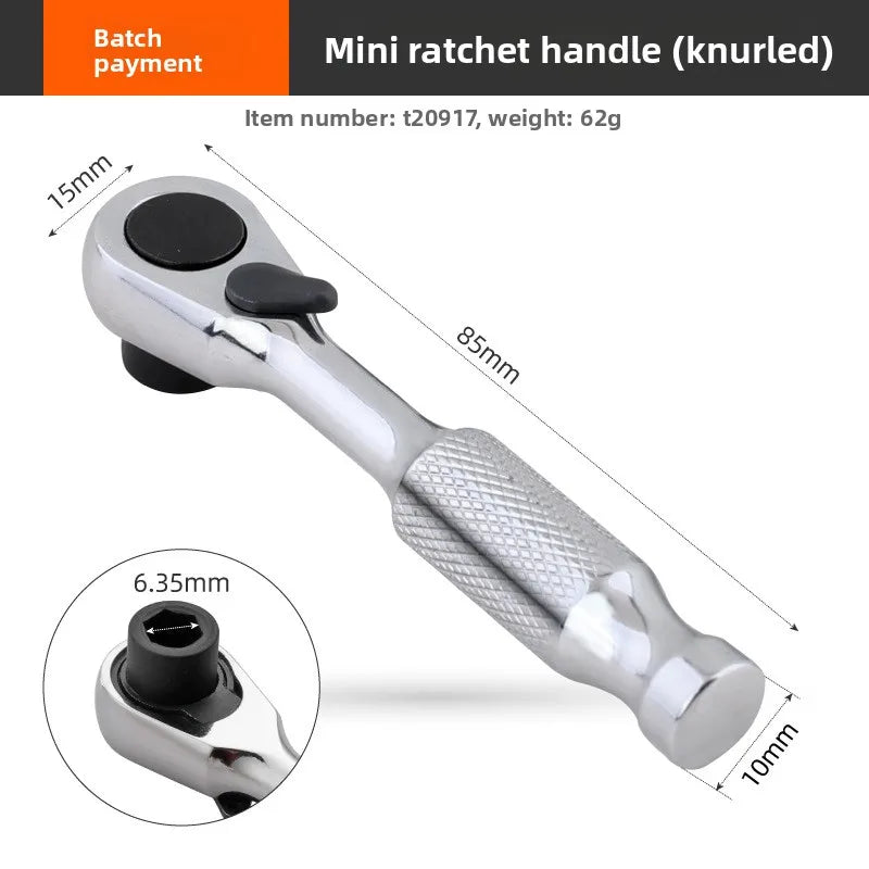 1/4 Ratchet Double Head Fast Ratchet Wrench Double-Ended Mini Socket Wrench Set Bicycle Workshop Tool Hand Tools