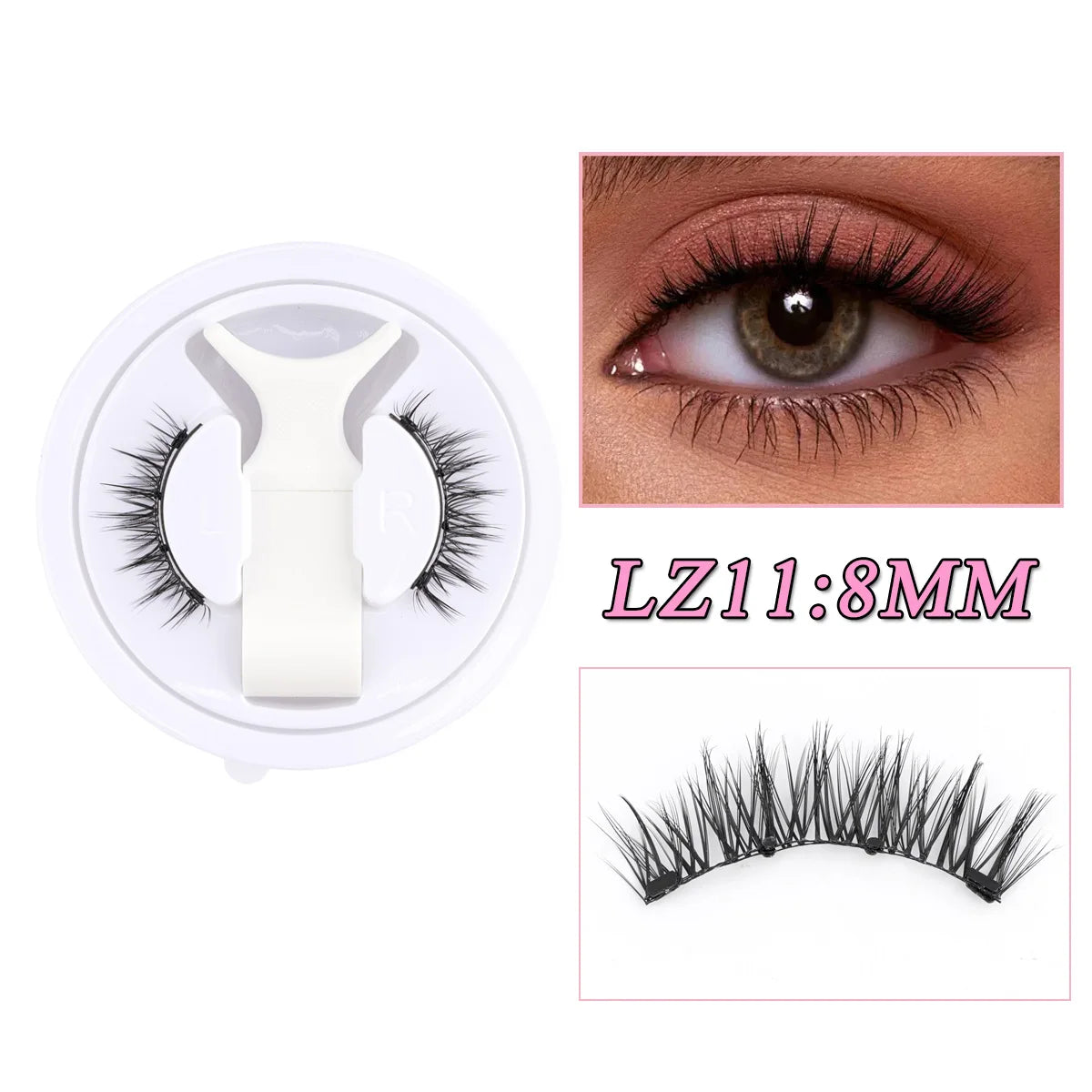 3D Magnetic Eyelashes with Tweezer – Reusable No-Glue False Lashes