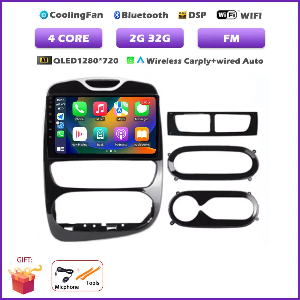 For Renault Clio 4 2012-2016 Carplay Car Radio Multimedia Video Player Android 16 Auto WIFI GPS Navigation DSP stereo BT tools