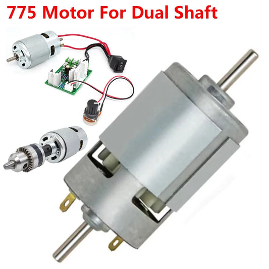 775 DC Motor 12V-24V Dual Shaft Micro Motor High Torque for DIY Toys Power Tools Electronic Component Motor Processing Lathe