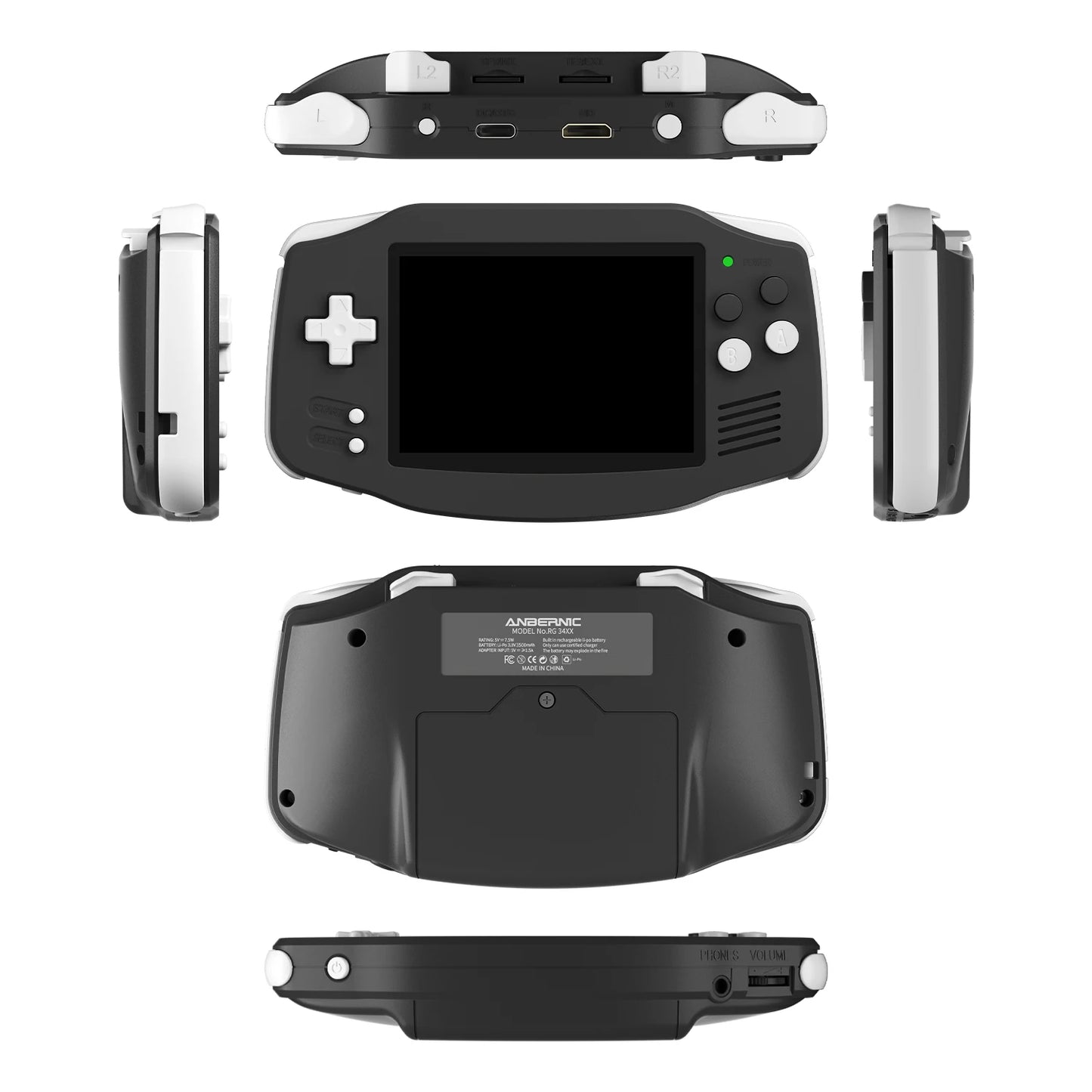 Anbernic RG34XX 64Bit Retro Handheld Game Player 3.4-inch IPS Screen HD-Support TV Portable Game Console 3500mAh streaming Gift