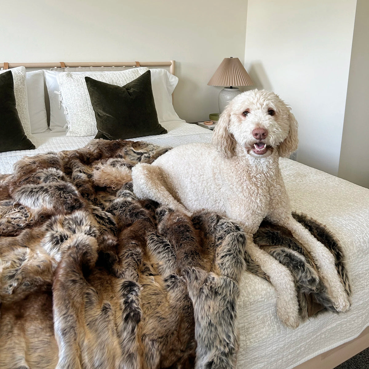 Faux Fur Throw Blanket, Fluffy Plush Sofa Throw