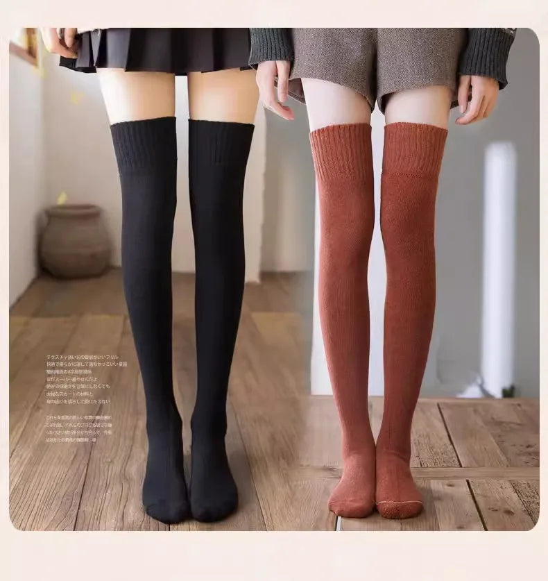 Women's Thick Over the Knee Socks, Terry Lined