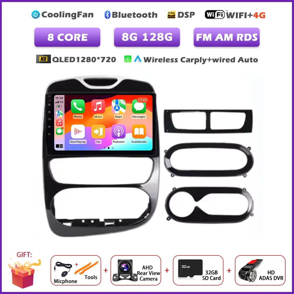 For Renault Clio 4 2012-2016 Carplay Car Radio Multimedia Video Player Android 16 Auto WIFI GPS Navigation DSP stereo BT tools