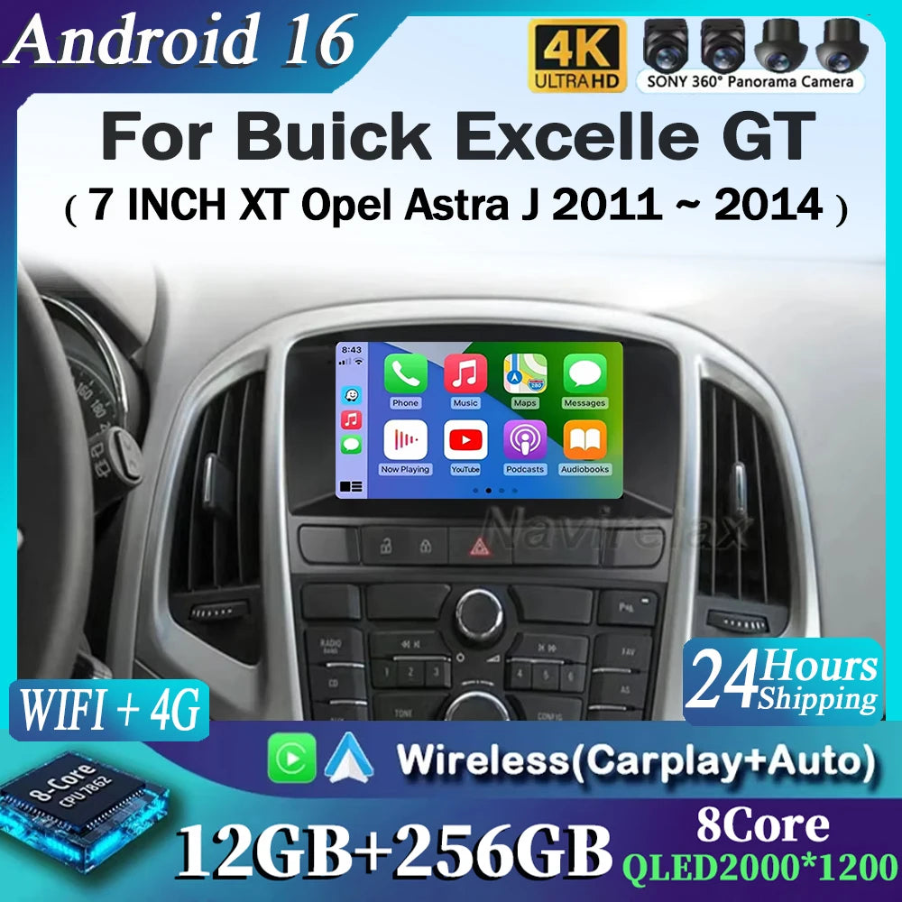 Car Stereo with Apple CarPlay & Android Auto, Compatible with Buick Excelle GT XT & Opel Astra J