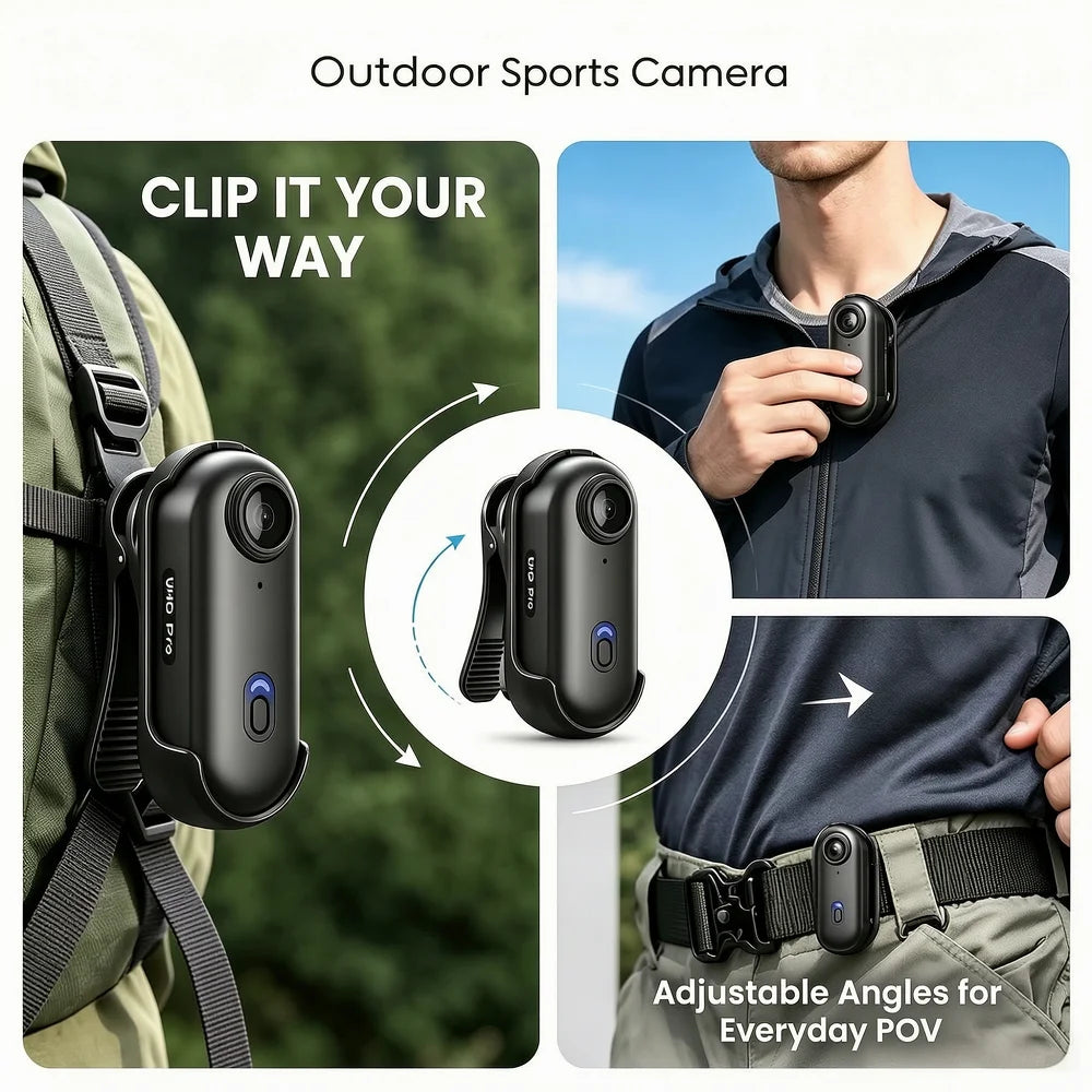 4K Mini Vlog Camera — Portable WiFi Action Body Cam