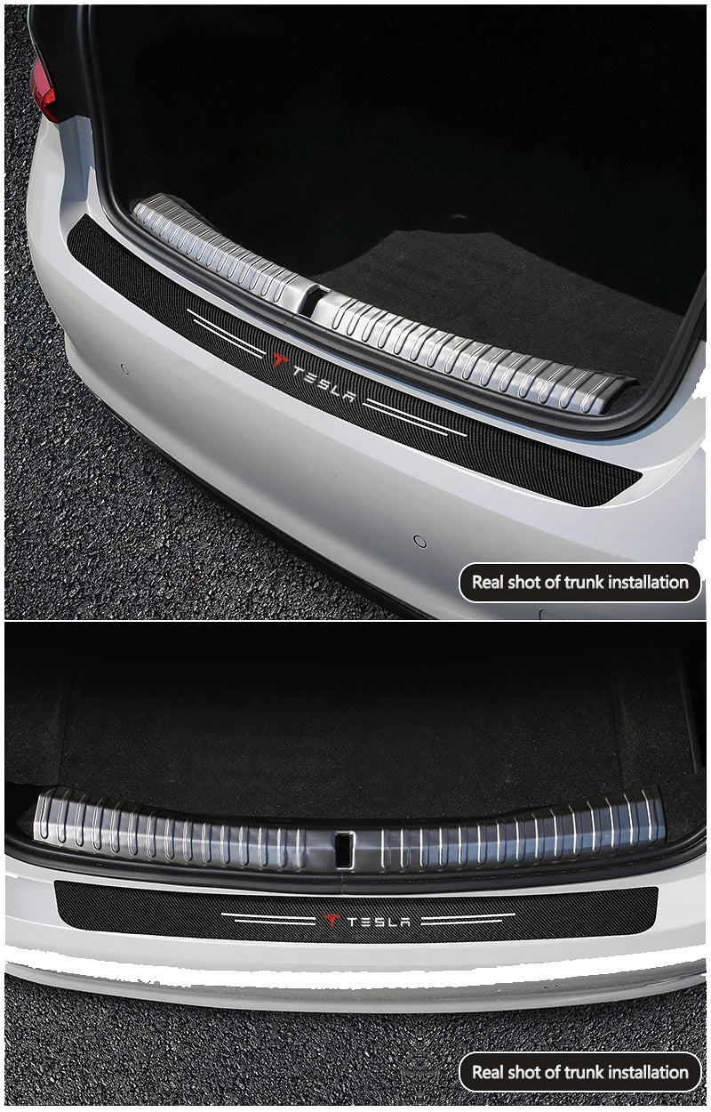 Carbon Fiber Car Door Sill Protector Sticker – Tesla Model 3, Y, S, X, Cybertruck & Roadster
