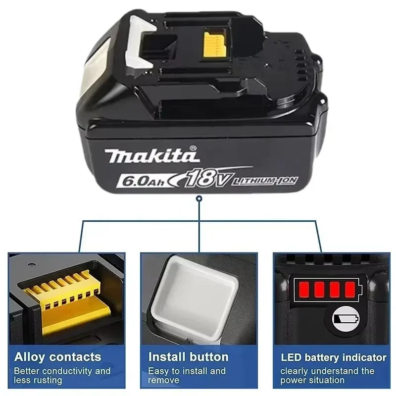 MMAlto Makita 18V LXT Replacement Li-Ion Battery – BL1860 BL1850 BL1840 BL1830 BL1815 | 3.0Ah 5.0Ah 6.0Ah | Sony Cells | LED Indicator