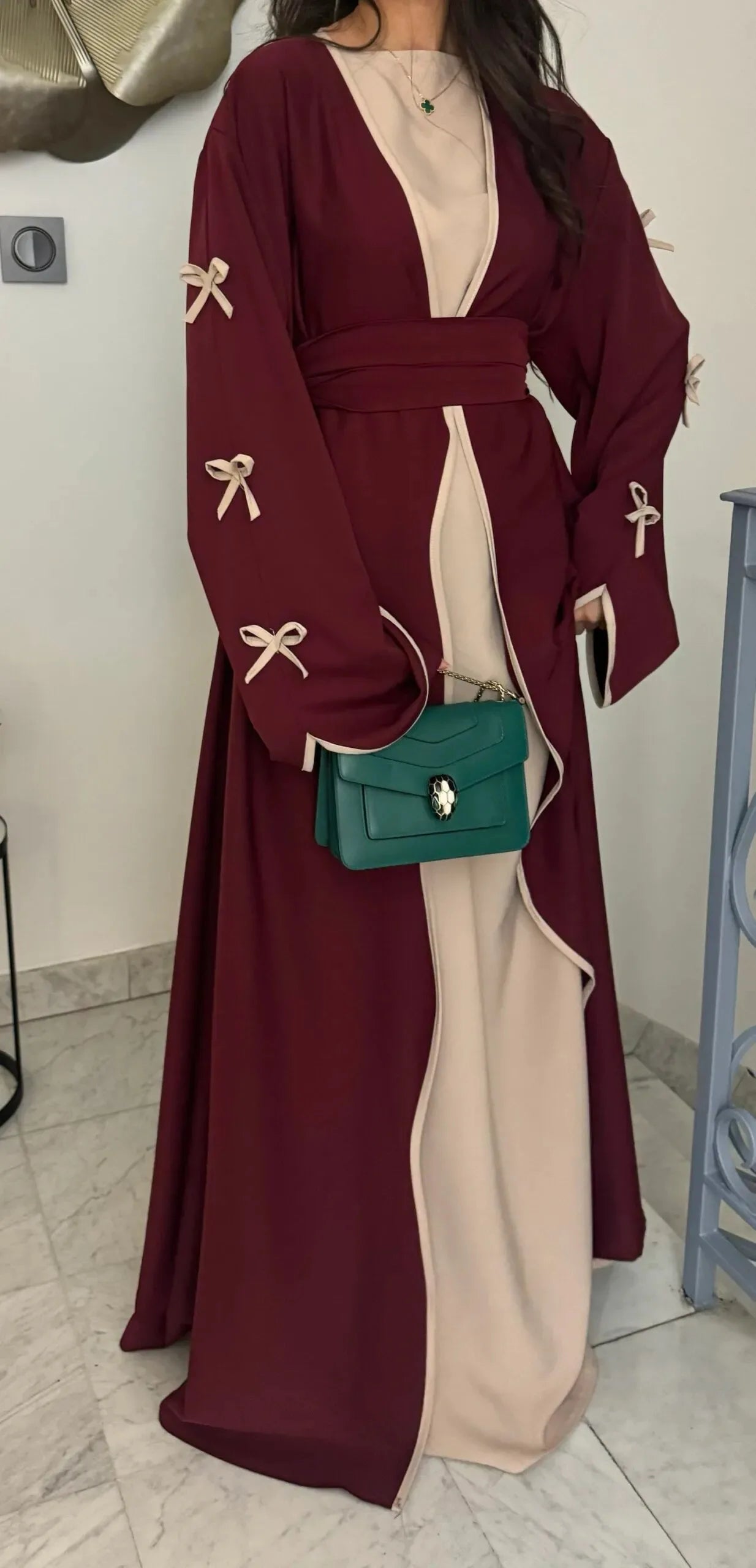 Eid Bow Abaya Women Cardigan Dress Muslim Party Caftan Robe Jalabiya Morocco Dubai Kaftan Islam Vestidos Largos Ramadan 2026