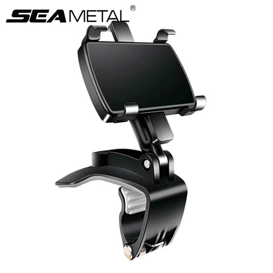 360° Universal Car Phone Holder – Dashboard, Mirror & Sun Visor Mount for 3–7" Phones