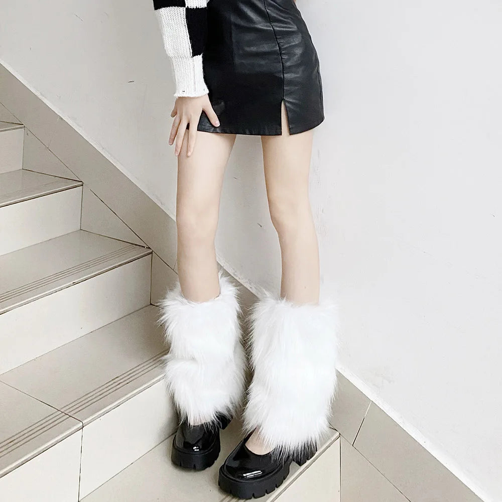Women's Faux Fur Boot Covers, Harajuku Leg Warmers
