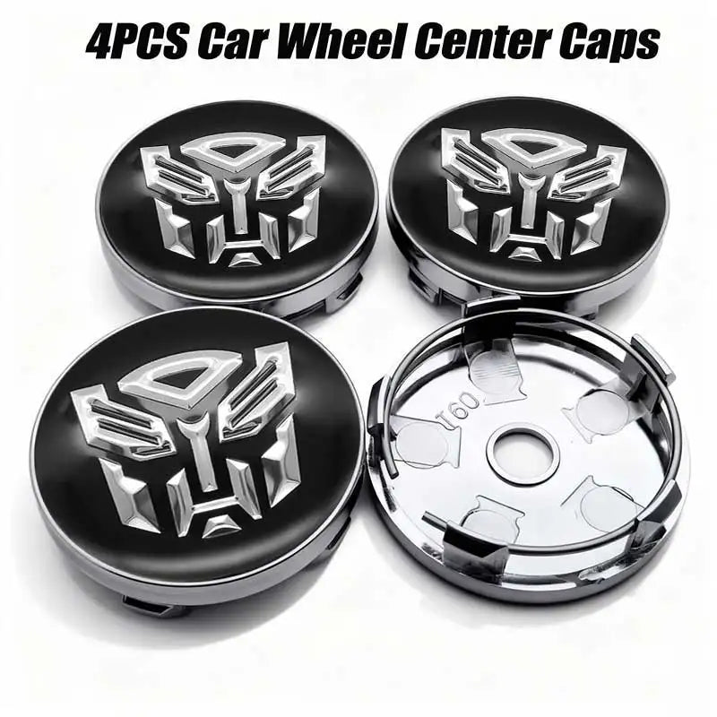 4pcs 56mm 60mm Autobot Emblem Car Wheel Center Cover Sticker Universal Rim Hub Caps For AUDI HONDA NISSAN KIA VW