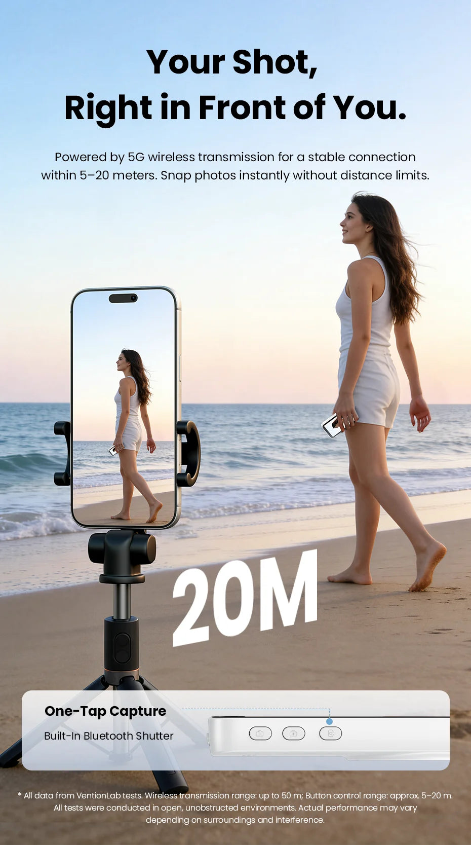 Vention Magnetic Selfie Screen Monitor Vlog Phone Wireless Monitor Rear Camera Live for iphone 17 16 Huawei Mate 80 Samsung S24