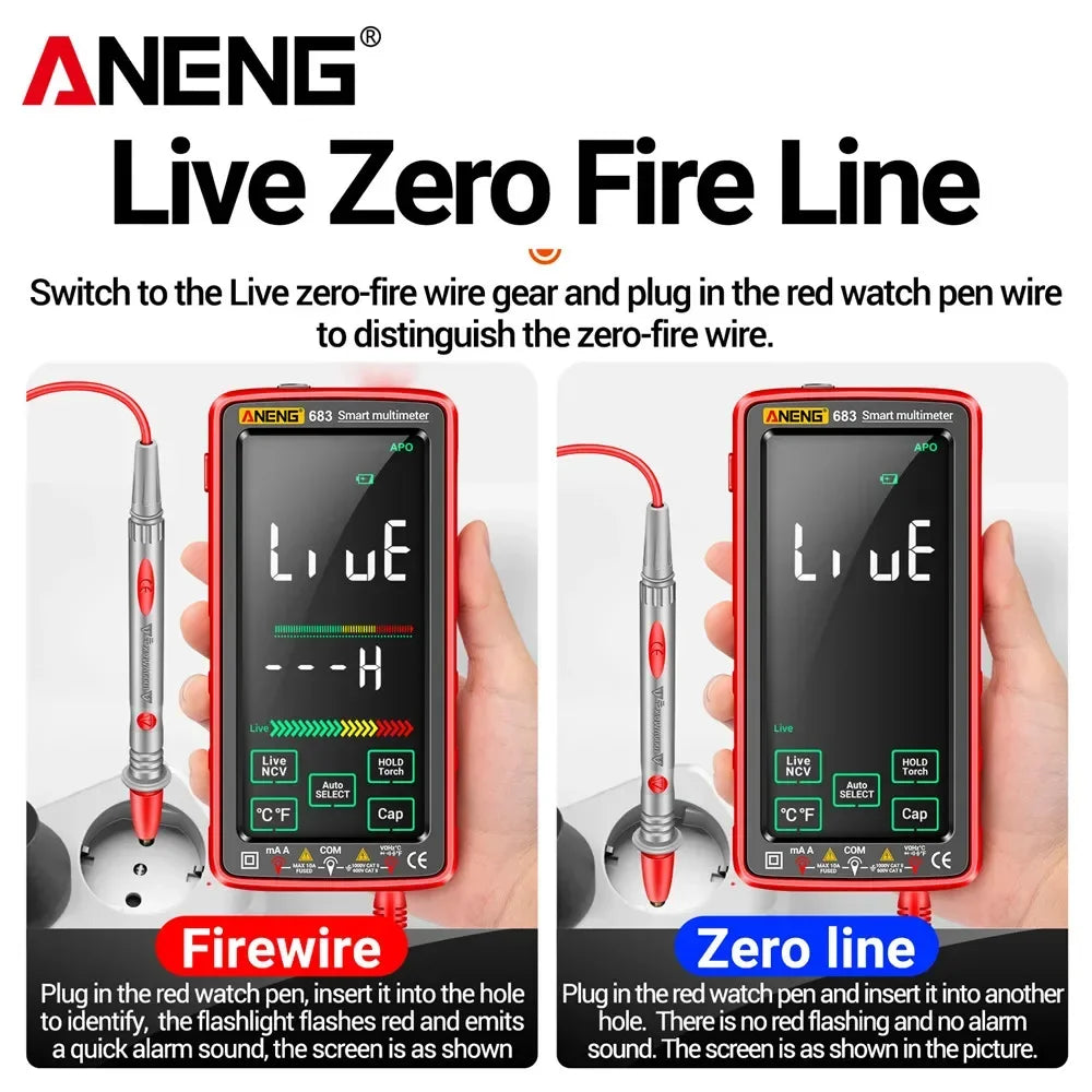 ANENG 683 Smart Multimeter Tester High-end Touch Rechargeable 6000 Counts Multimetro Test Multitester AC/DC Voltage Current Tool
