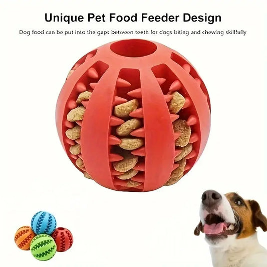 Rubber Treat Ball for Dogs - Bite-Resistant Chew & Feeder