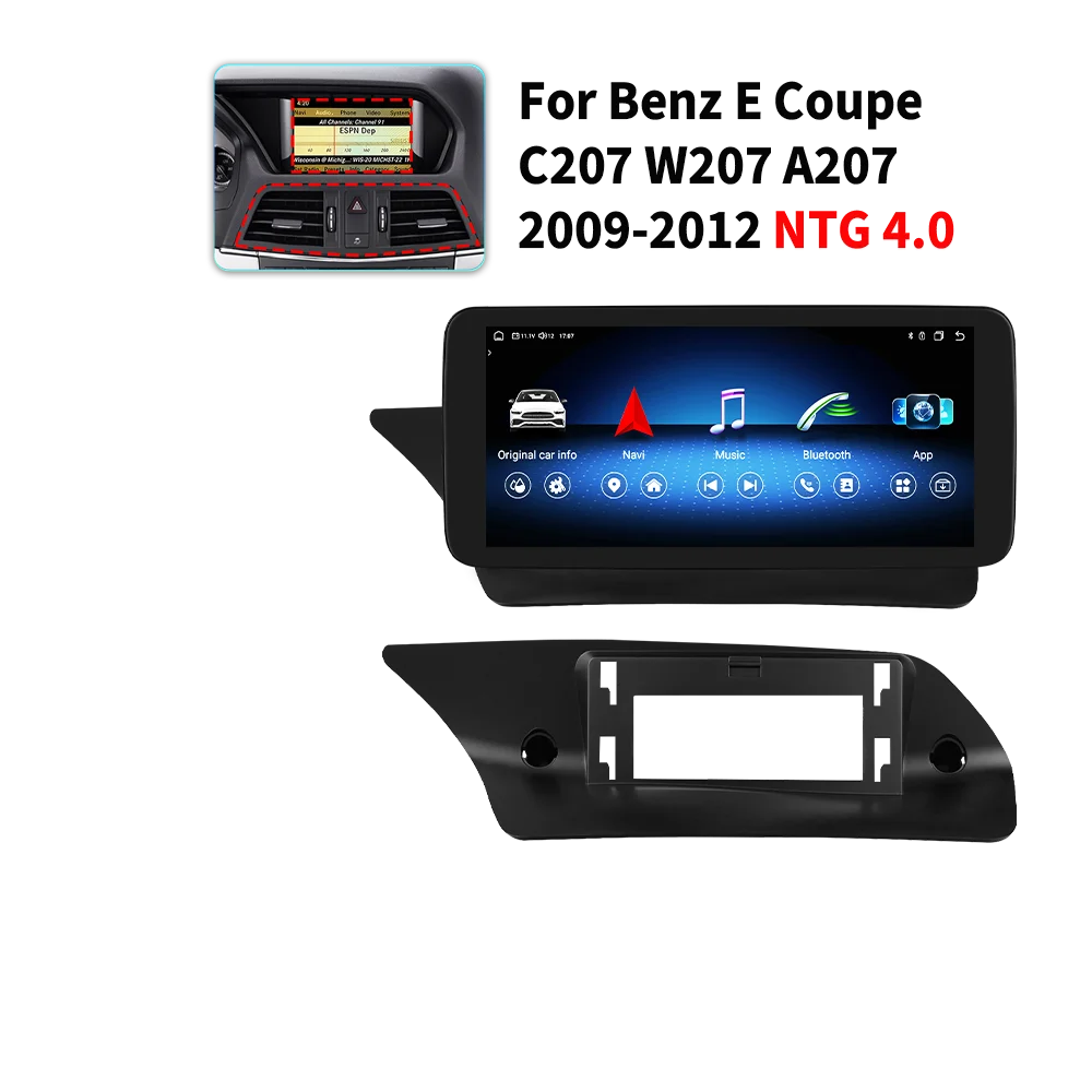 Android Car Stereo for Mercedes-Benz E-Class C207 W207 A207 (NTG 4.0/4.5/5.0) — CarPlay, Android Auto, GPS