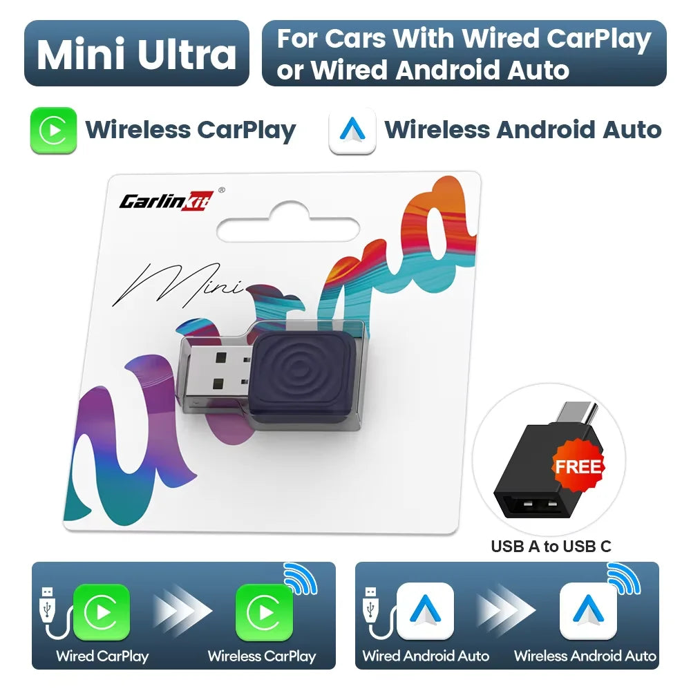 CarlinKit 5.0 Mini Wireless CarPlay & Android Auto Adapter