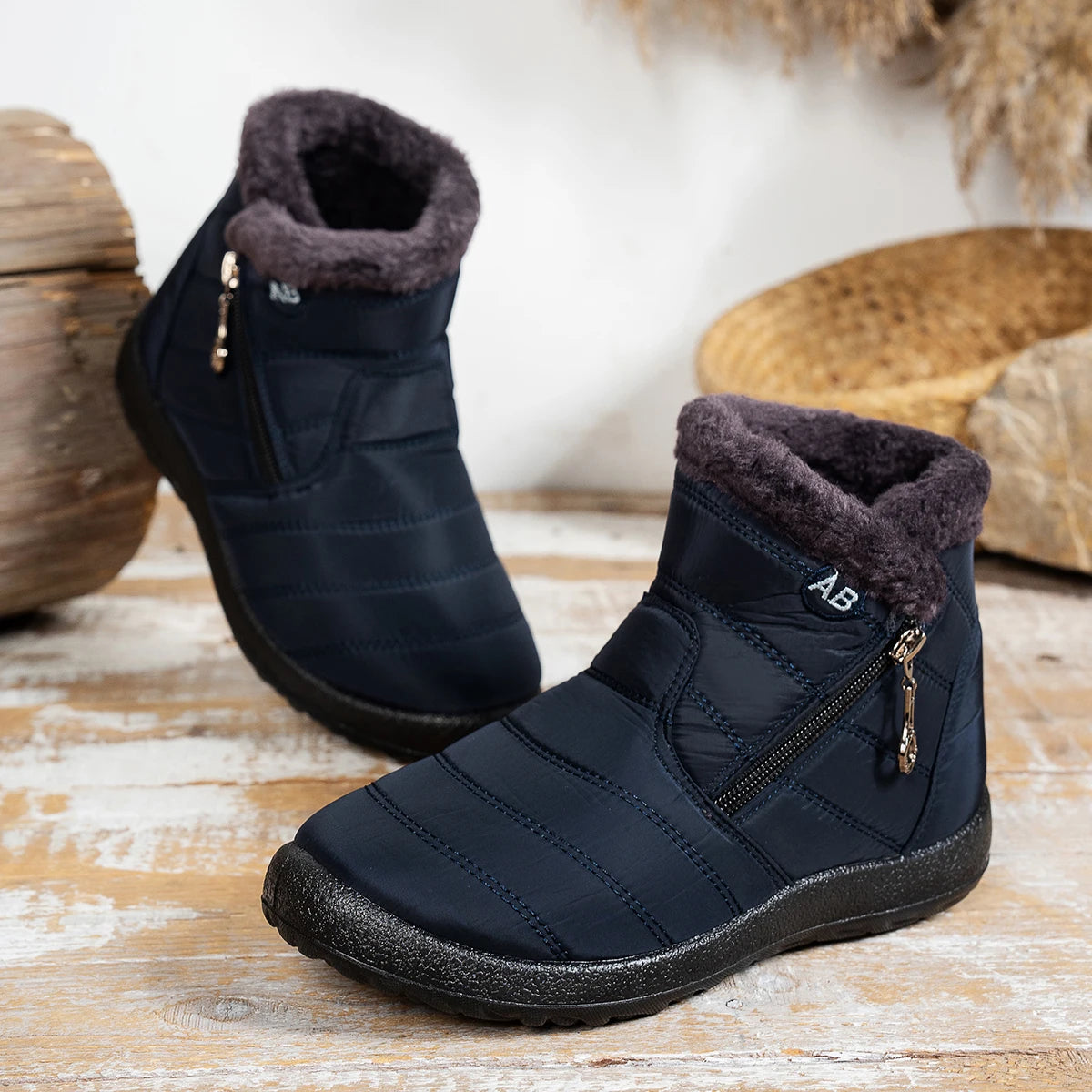 Women's Brown Ankle Snow Boots - Comfortable Outdoor Winter Shoes - photo 4